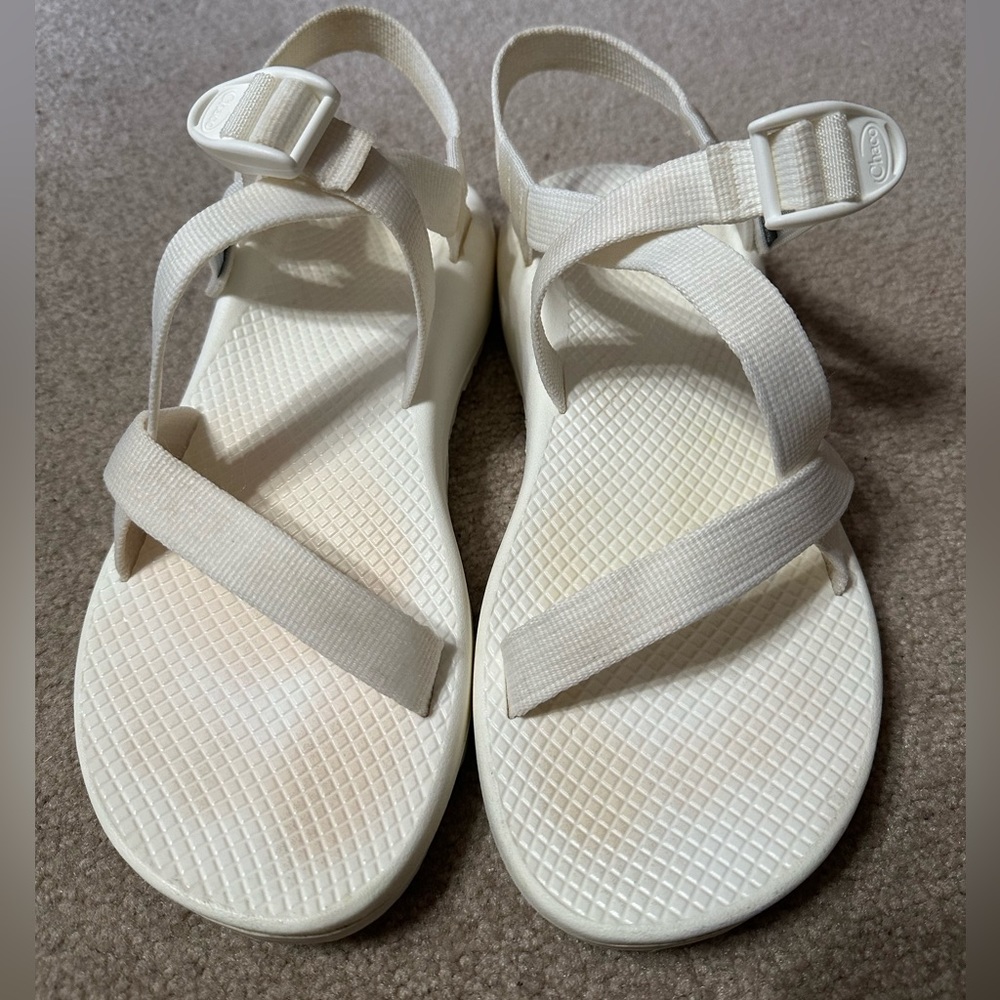 Custom All White Women’s Chacos Size 10